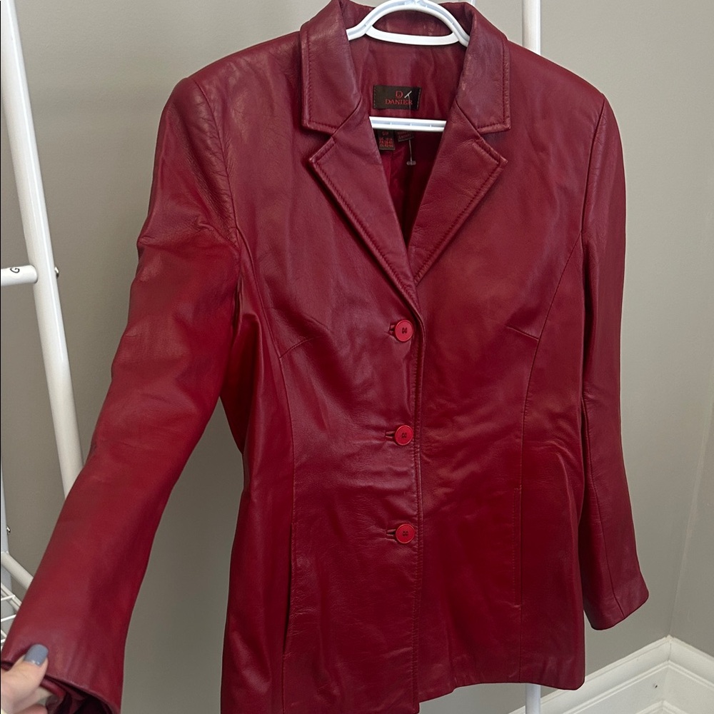 Danier Red Leather Jacket